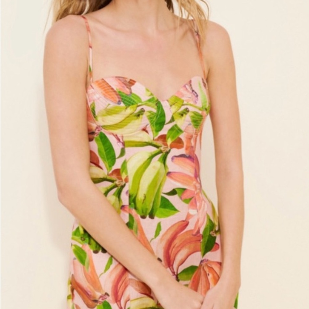 Anthropologie Farm Rio Linen Blend Mini Dress 🍌🌺